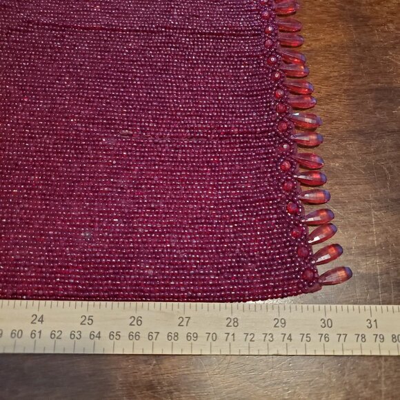 Beaded Red Table Runner - Picture 6 of 13